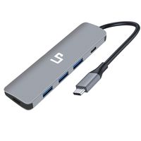 LP USB C Hub, 5-in-1 USB Type-C Adapter with 100W Type-C PD Port, 4K USB-C to HDMI, 3 USB 3.0 Ports for MacBook(Pro), Chromebook, XPS & More