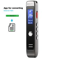 Voice Recorder, Digital Voice Sound Recorder, 8GB USB Transcribe APP Voice Recorder, MP3 Player, Noise Reduction, Multi-connectors Dictaphone for Lectures, Meetings