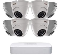 Lorex Super HD Indoor/Outdoor Home Security System, 4K N841A NVR, 2K 5MP E581CD IP Dome White Camera, Color Night Vision, Smart Motion Detection and Voice Control- 8 Dome Camera w/ 8 Ch 2TB NVR