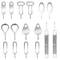 AYWFEY 16 Pieces SIM Card Removal Openning Tool Tray Eject Pins Needle Opener Ejector Compatible with All iPhone Apple iPad HTC Samsung Galaxy Cell Phone Smartphone Watchchain Link Remover