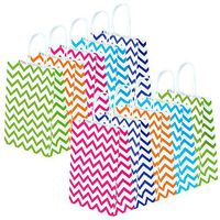 Cooraby 20 Pieces Paper Party Bags Gift Bag Kraft Bag with Handle for Birthday, Tea Party, Wedding and Party Celebrations, Multicolour (Color E)