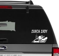 Lunch Lady School Vinyl Decal Sticker For Wall Decor, Windows, Laptop, Car, Truck, Motorcycle, Vehicles (Size-6 inch/15 cm Wide) - (Gloss WHITE Color)