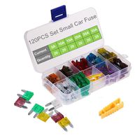 Car Fuses 120pcs Assorted, OUHL Small Blade Fuse Assortment Kit 5A 10A 15A 20A 25A 30A, Auto Car Boat Truck SUV Automotive Replacement Fuse, Puller Included
