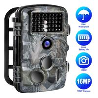 Trail Game Camera, 16MP 1080P Trail Camera IP66 Waterproof 42pcs IR LED Night Vision Hunting Scouting Cam Motion Activated with 120°Detecting Range for Outdoor Wildlife Watching