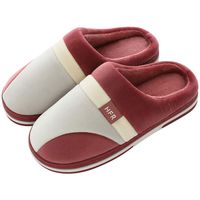 Dainzuy Men Women Home Slippers Comfort Quilted Memory Foam Fleece Lining House Slippers Slip On Clog House Shoes Wine