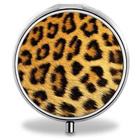 IMLONE Pill Organizer, Customized Leopard Pill Boxes with 3 Components for Purse