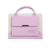 iPad Pro 11 Inch Case 2018, YiMiky Fashion Handbag Case for Girls PU Leather Stand Case with Handle Multi Angle Viewing Smart Folio Stand Protective Cover for 11'' iPad Pro 11 2018 - Pink