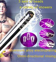Heads Aluminum Enema Nozzle Shower Vaginal Anal Douche System Cleaner Vaginal Anal Cleaner for Men Women