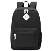Waterproof Canvas Backpack Bookbag for School Girls Boys Women(Black)