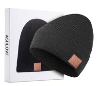 ASIILOVI Bluetooth Beanie, Bluetooth 5.0 Wireless Winter Warm Knit Hats Cap with Double Inner Lining Fleece, Mic and HD Speakers, Gifts for Men Family Thanksgiving Christmas-Unisex(001-Charcoal)