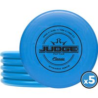 Dynamic Discs Judge Disc Golf Putter Five Pack | Classic Judge Disc Golf Putter Pack | Frisbee Golf Putter Pack | 170 Grams and Above | Disc Golf Color and Stamp Will Vary