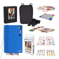 Polaroid Mint Instant Print Digital Camera (Blue) with 2x3ʺ Premium Photo Paper 20-Pack, Soft Camera case, Zink Paper Unique Colorful Stickers & Photo Album Accessories