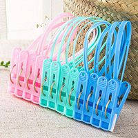 Laz Tipa - 12 Convenient Laundry Clothes Storage Folder Plastic Windbreak Clips Fashion Underwear Socks Clothes Organization Pegs