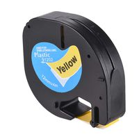 Docoolder Labeling Tape, 91201 Plastic Self-Adhesive Refills Black Print Dymo Labels on 1/2 Inch 13 Feet 12mm 4m for DYMO LT-100H Label Maker, 1 Roll