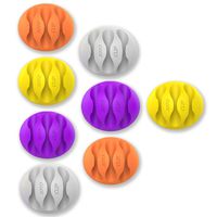 Cable Clips Cord Management System [8 pcs, Triple Slots], JOTO Cable Wire Clip Desk Wall Desktop Cable Organizer, Computer, Electrical, Charging tie or Mouse Cord Holder (Multicolor) 