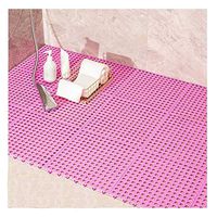 GHHZZQ Bathtub Mats Splice Non-Slip Soft Texture Household Foot Pad Laundry Room Balcony Shower Stall Mat, 4 Colors, 30x30cm, 4 Pieces (Color : Pink, Size : 24-Tiles)
