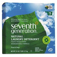 Seventh Generation 22824 Natural Powder Laundry Detergent Free & Clear 70 Loads 112 oz Box