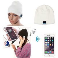 GBSELL Wireless Bluetooth Warm Headphone Headset Music Audio Hat Cap with Speaker & Mic Hands Free Outdoor Sport,Compatible with iPhone, iPod, Galaxy, BlackBerry, Android,Other Smart Phones (White)