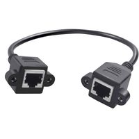 1 Piece Screw Panel Mount Ethernet Extension Cable LAN Female to Female Network Cable Extender RJ45M Cat6e Extension Patch Cable with 4 Pieces Screws for Switch, Modem, Router - 30cm