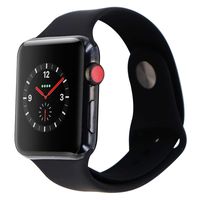 Apple Watch Series 3 38 mm Sp Black Stnl Blk Sport Band (GPS + Cellular) (Renewed)