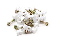 2000 Pcs Single Coaxial Cable Clips, Cat6, Electrical Wire Cable Clip, 1/4 in (6 mm) Screw Clip Fastener, White (100 Pieces per Bag)
