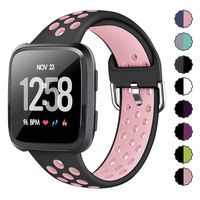 XIMU Sport Bands Compatible with Fitbit Versa/Versa 2 / Versa Lite, Soft Silicone Waterproof Breathable Sport Watch Strap Replacement Wristband Accessories Women Man for Versa Smart Watch