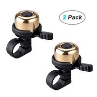 Bike Bell, 2 Pack Brass Mini Bicycle Ring Bell for Mountain Bike Road Bike Kid Bike Accessories (New, Gold)