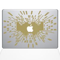 The Decal Guru Looking Up in The Big City Decal Vinyl Sticker, 11" MacBook Air, Gold (1520-MAC-11A-G)