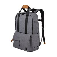 ALLCAMP Canvas Laptop Backpack Men Notebook Bag Fits Most 15 inch (Grey)