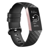 Keasy Replacement Bands Compatible with Fitbit Charge 3, Soft Adjustable Wristbands for Women Men(Large(6.7"-8.2"))