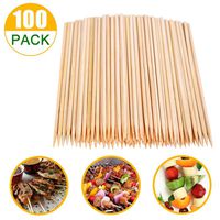 Natural Bamboo Skewers， Wooden Skewers,Skewer Sticks,kebab Sticks,Short Skewers,Wooden Kebab Skewers -Skewers for Fruit Kabobs,Appetizer, Chocolate Fountain, Cocktail More Food, (10-Inch(100pcs))