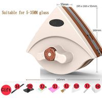 Double Side Magnetic Window Cleaner Adjustable Magnetic Glass Wiper Tool With Ergonomic Handle For