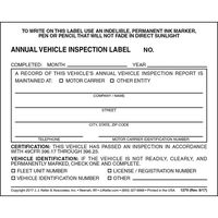 Annual Vehicle Inspection Label 100-pk. - 2-Ply, Vinyl with Mylar Laminate, 5" x 4" - Meet DOT AVIR Requirements Under 49 CFR 396.17(c)(2) - J. J. Keller & Associates