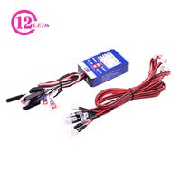 FPVKing 12 RC Car LED Lighting Kit Steering Brake Simulation Flash Light for 1/10 Scale Models Yokomo Tamiya HSP HPI AXIAL RC4WD Traxxas
