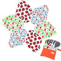 7pcs Set 1 pc Bonus Free Mini Wet Bag +6pcs Absorbent Reusable Sanitary Pads/Washable Bamboo Cloth Menstrual Pads (L,Gorgeous)