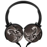 Black Dragon Stereo Headphones Lightweight With Mic Over Ear, Sport Headsets For Iphone, Ipad, Smartphone And Tv 3.5Mm Black