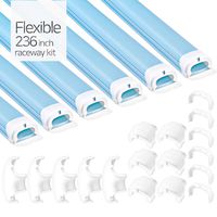 [ No Saw Needed ] Flexible 236 Inch Channel Cord Raceway Kit, DECLU - Cable Deco Plus, Concealer for Easy Install, On-Wall Organizer to Cover, Hide Tv Wire (Large, Sky Tube (White Connector))