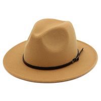 Lisianthus Women Belt Buckle Fedora Hat Camel