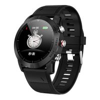 NDGDA, IP68 Waterproof 1.3inch Smart Watch - Heart Rate Monitoring Compass Sport Smartwatch for Android iOS S10 (Silicone Black + Black Dial)