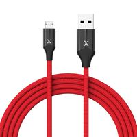 XCENTZ Micro USB Cable 6Ft, Premium Double Nylon Braided Charging Cable Android Charger Cable for Galaxy S7/S6/S5, Kindle, LG, HTC, Sony, Nexus, Tablet and More (6Ft; Red)