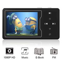 RUIZU D08 MP3/MP4 Video Player, High Resolution Screen, 1080p Full HD Video, FM Radio, Built-in Speaker, Touch Button, Up to 128GB Expandable, Black