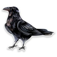 2 x 10cm/100mm Raven Crow Vinyl SELF ADHESIVE STICKER Decal Laptop Travel Luggage Car iPad Sign Fun #9191