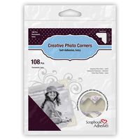3L Scrapbook Adhesives Self-Adhesive Creative Paper Photo Corners, Ivory, 108-Pack