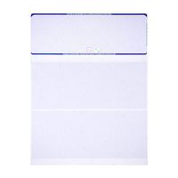 Blank Hologram Top Computer Checks, Blank Top Hologram Laser Checks with Perforated Vouchers, Qty. 250 Blue