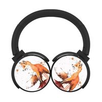Hidui Hifi Black Bluetooth Fox Painting Personal Stereo Headphones For Pc/Tv/Phones