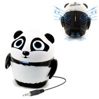 GOgroove Portable Stereo Speaker Music Player with Panda Animal Design & Built-in 3.5mm Cord