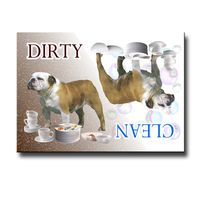 English Bulldog Clean Dirty Dishwasher Magnet No 2