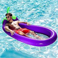 GONGting Inflatable Eggplant Pool Float Giant Floatie with Ball Water Fun Large Blow Up Summer Beach Swimming Floaty Party Decorations Toys Lounge Raft for Kids Adults