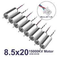 8pcs 8520 Motor 8.5x20mm 15000KV Brushed Motors 4CW 4CCW Coreless Motor with JST-1.25 Connector for DJI Ryze Tello 720P Camera WiFi FPV RC Quadcopter Eachine M80S E013 Plus Tiny 8X Frame Kit etc