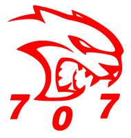 UR Impressions Red Hellcat 707 Decal Vinyl Sticker Graphics for Cars Trucks SUV Walls Windows Laptop|RED|5.5 X 5.2 inch|URI019-R
